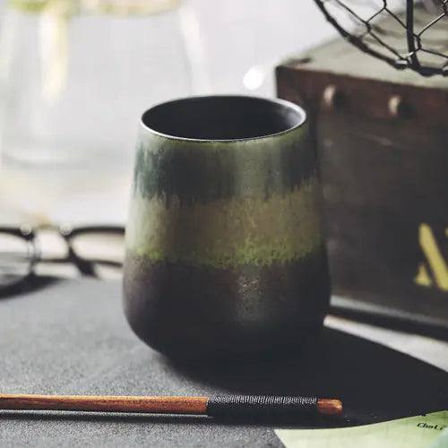 Taza de Café Cerámica Vintage Japonesa para Uso en Oficina
