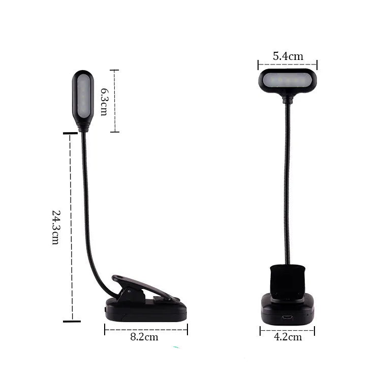 Lámpara de Escritorio LED con Clip y Recargable por USB