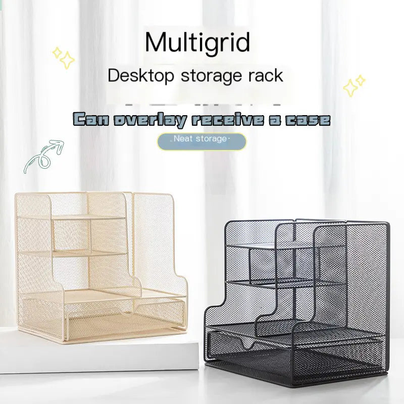 Organizador de Escritorio en Oro Rosa para Suministros de Oficina