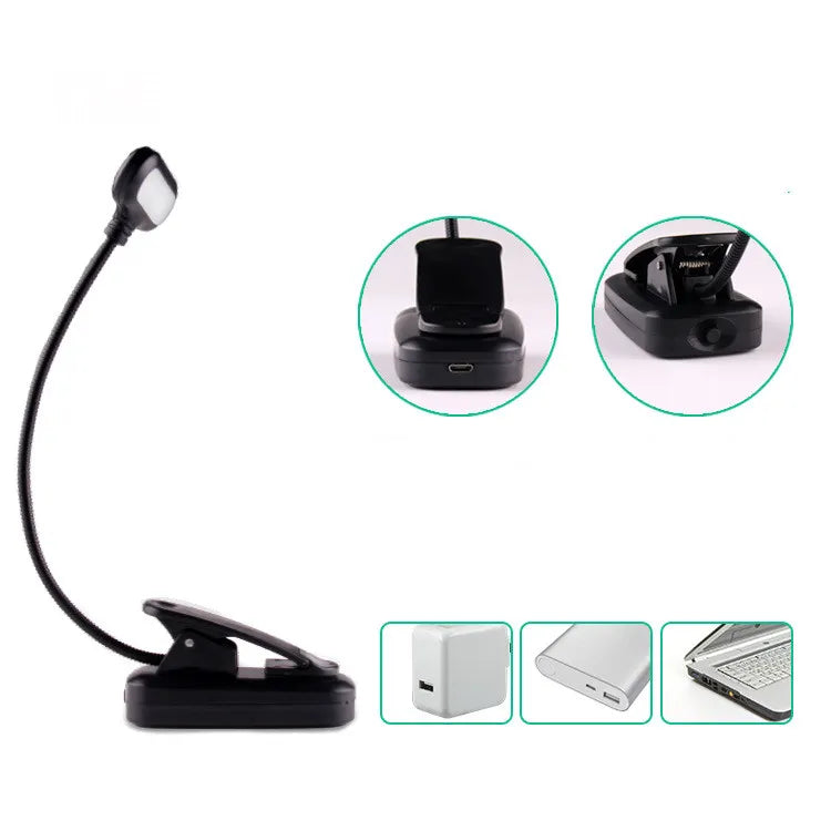 Lámpara de Escritorio LED con Clip y Recargable por USB