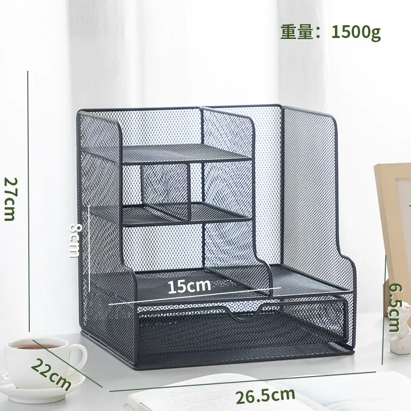 Organizador de Escritorio en Oro Rosa para Suministros de Oficina