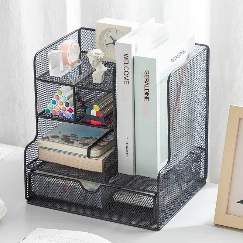 Organizador de Escritorio en Oro Rosa para Suministros de Oficina